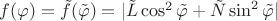 $f(\varphi)=\tilde f(\tilde\varphi)=|\tilde L\cos^2\tilde\varphi+\tilde N\sin^2\tilde\varphi|$