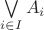 $\bigvee\limits_{i\in I} A_i$