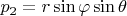 $p_2=r\sin\varphi\sin\theta$
