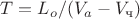 $T = L_o/(V_a-V_{\text{ч}})$