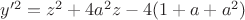 $y'^2=z^2+4a^2 z-4(1+a+a^2)$