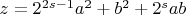 $z=2^{2s-1}a^2+b^2+2^{s}ab$