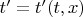 $t'=t'(t,x)$