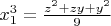 $x_1^3=\frac{z^2+zy+y^2}{9}$