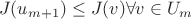 $$J(u_{m+1}) \leq J(v)  \forall v \in U_{m}$$