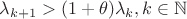 $\lambda_{k+1}>(1+\theta)\lambda_k,k\in\mathbb N$