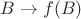 $B \rightarrow f(B)$