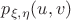 $p_{\xi, \eta}(u, v)$