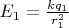 $E_1=\frac{kq_1}{r_1^2}$