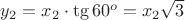 $y_2=x_2\cdot \tg 60^o=x_2 \sqrt{3}$