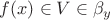 $f(x) \in V \in \beta_y$