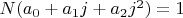 $N(a_0+a_1 j+a_2 j^2)=1$