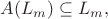 $A(L_m)\subseteq L_m,$