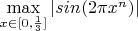 $\max\limits_{x\in[0,\frac 1 3]}|sin(2\pi x^n)|$