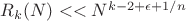 $R_k(N)<<N^{k-2+\epsilon+1/n}$