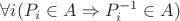 $\forall i (P_i \in A \Rightarrow P_i^{-1} \in A)$