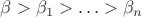 $\beta >\beta_1>\ldots >\beta_n$ $\beta >\beta_1>\ldots >\beta_n$