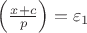 $\left(\frac{x+c}{p}\right)=\varepsilon_{1}$