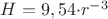 $H = 9,54{\cdot}{r^{-3}}$