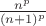 $\frac{n^p }{(n+1)^p }$