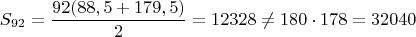 $$S_{92}=\frac{92(88,5+179,5)}{2}=12328 \ne 180\cdot 178 = 32040$$