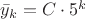$\bar{y}_{k}=C\cdot5^k$