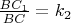 $\frac{BC_1}{BC}=k_2$
