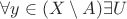$\forall y \in (X\setminus A) \exists U$