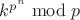 $k^{p^n}\bmod{p}$