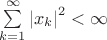 $\sum\limits_{k=1}^{\infty}{\lvert x_k \rvert}^2 < \infty$