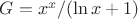 $G = x^x/(\ln x+1)   $