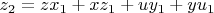$z_2=zx_1+xz_1+uy_1+yu_1$