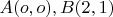$A(o,o), B(2,1)$