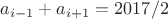 $a_{i-1}+a_{i+1}=2017/2$
