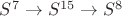$S^7\to S^{15}\to S^8$