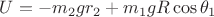 $U=-m_2gr_2+m_1gR\cos\theta_1$