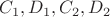 $\[{C_1},{D_1},{C_2},{D_2}\]$