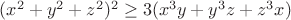 $(x^2+y^2+z^2)^2\geq3(x^3y+y^3z+z^3x)$