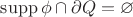 $\operatorname{supp} \phi \cap \partial Q = \varnothing$
