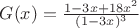 $G(x)=\frac{1-3x+18x^2}{(1-3x)^3}$