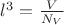 $l^3 = \frac{V}{N_V}$