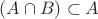 $(A\cap B)\subset A$