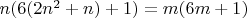 $n(6(2n^2+n)+1)=m(6m+1) $