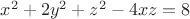 $x^2+2y^2+z^2-4xz=8$