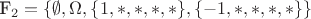 F_2 = \{ \emptyset, \Omega, \{ 1, *, *, *, * \}, \{-1, *, *, *, *\} \}