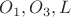 $O_1, O_3, L$