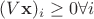 $(V\mathbf{x})_i \ge 0 \forall i$