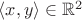 $\langle x,y \rangle \in \mathbb{R}^2$