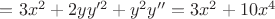 $=3x^2+2yy'^2+y^2y''=3x^2+10x^4$