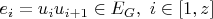 $e_i = u_{i}u_{i+1} \in E_G, \ i \in [1, z]$